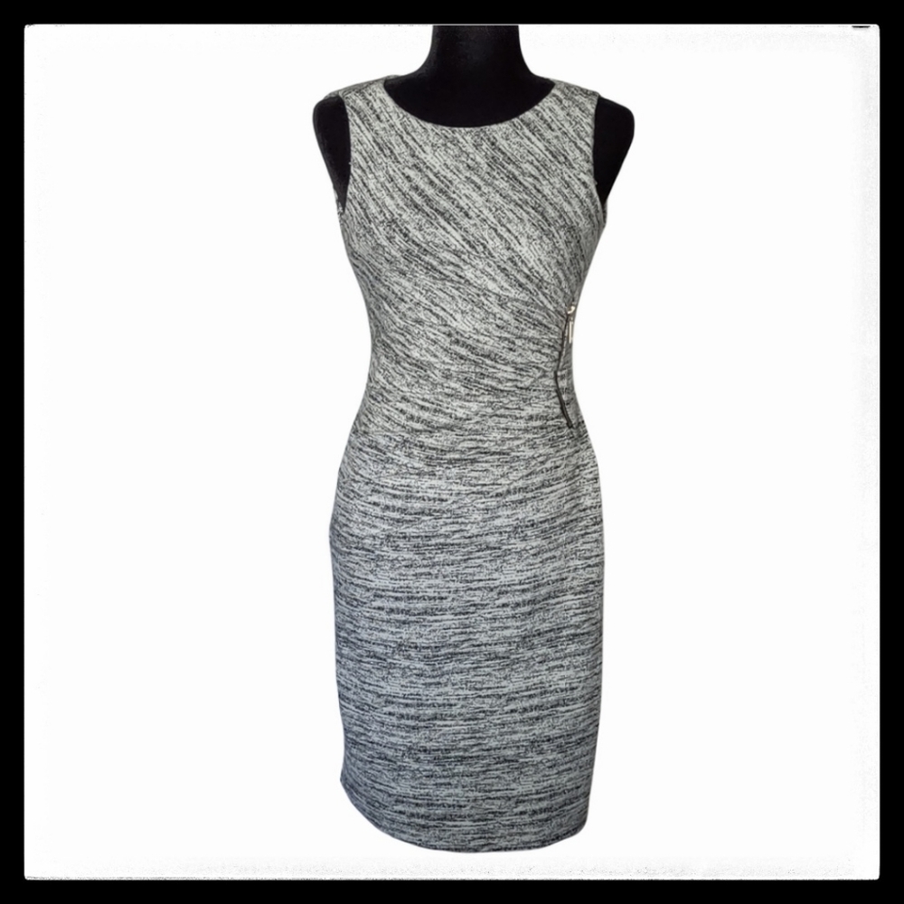 Ivanka Trump  Sunburst Sheath Sleeveless Textured  Dress Size P.